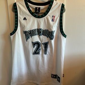 Adidas Timberwolves White and Green Jersey - Kevin Garnett